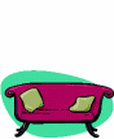 sinipunainen sohva